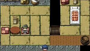 Tanned girl Natsuki enjoys naked bath in hentai game