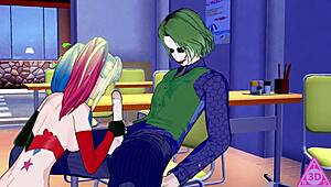 Harley Quinn hentai with blowjob, handjob, and cumshot in uncensored gameplay.