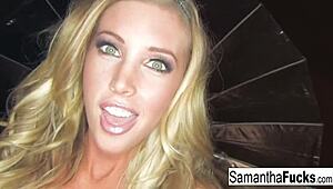 Blonde Babe Samantha Teases With Her Big Tits And Ass