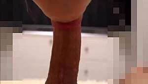 cremita in her mouth, she sucks my cock and feels it