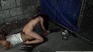 Rough Outdoor Bondage Spanking Turns into Public Fuck-Fest with Anya