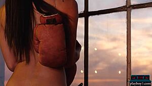 arab model fatima kojima with big round ass strips naked for playboy shoot