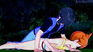 Misty, Kasumi और May Haruka ने तीव्र Pokémon हेंटाई चुदाई में डुबकी लगाई