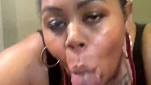 ebony bbw blowjob black big cock between huge tits