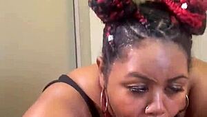 ebony bbw blowjob black big cock between huge tits