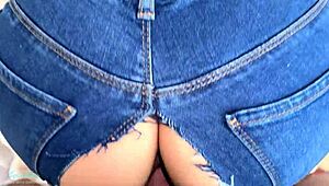 Tiny stepsister caught watching porn, jeans ripped, got filled up