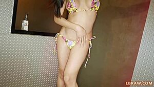 Ladyboy Yogurt prepares for bareback anal sex.