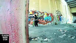 Street wall for hard fucking