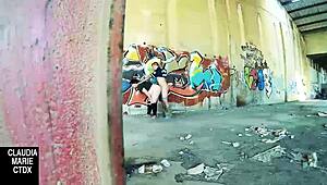 Street wall for hard fucking