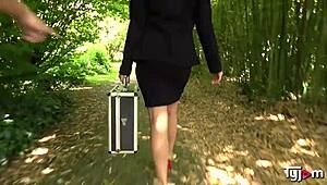 Hot blonde Georgie Lyall drinks whiskey and GETS FUCKED HARD