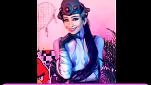 Widowmaker anal fucked with dildos in cosplay