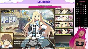 Vtuber Lewdneko Moans During Evenicle Creampie Scene.