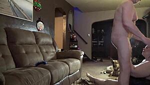 Watch this pregnant MILF get a creampie from her lover