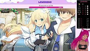 Vtuber Lewdneko Moans During Evenicle Creampie Scene.