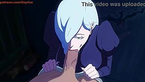 mei mei delivers an impressive blowjob to a lucky guy in public.