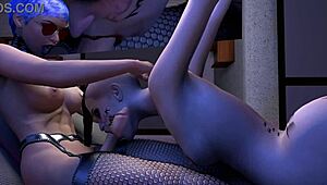 How does this BDSM hardcore pissing slut handle a long futa cock's hot cum?