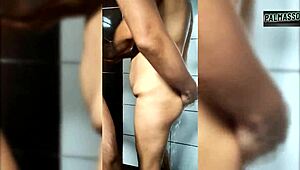 Madura Seduces Young Guy in Shower for Hard Action