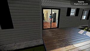 Complete gameplay with naked neighbor using toys in outdoor shower