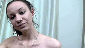 stunning czech teen gets seduced in a supermarket. she strips and takes it deep in pov style.