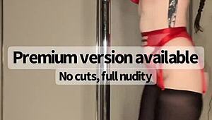 Watching a shy amateur stripper nail her first full nude stage set in POV