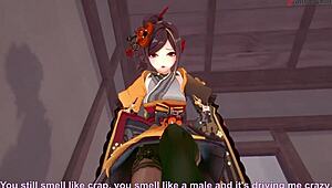 Chiori Gives INTENSE BLOWJOB in Genshin Impact POV.