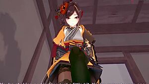 Chiori Gives INTENSE BLOWJOB in Genshin Impact POV.