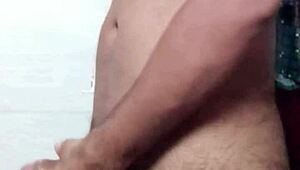 Indian desi gay can't resist masturbating his big monster cock solo