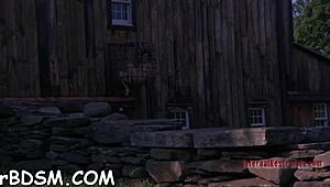 i gag and fasten the hotty while pleasuring her clit