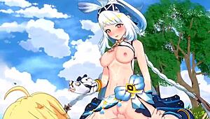 Cartoon cutie takes a massive cock for a creamy finish in 3D anime.