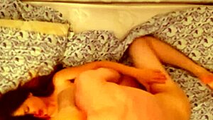 Hot teen couple bangs hard with big cock action in bed