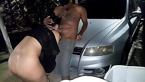 WIFE ENJOYS OUTDOOR INTIMACY IN BACKYARD