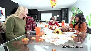 Dinner turns into steamy interracial foursome with rimjobs