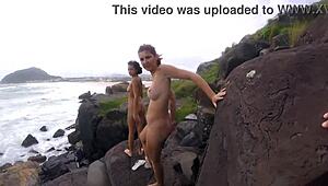 Walk With Them In Public Outdoors With Big Natural Tits