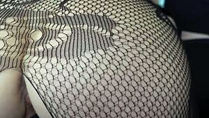 Cutie in red shoes gets anal in kitchen