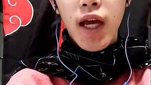 Gays share messages in asian japanese context