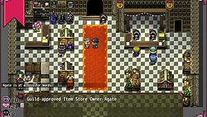 Massage chair makes witch cry in hentai game