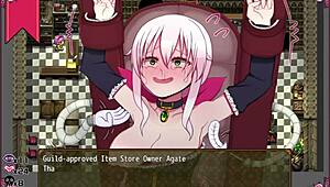 Massage chair makes witch cry in hentai game