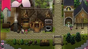 Massage chair makes witch cry in hentai game