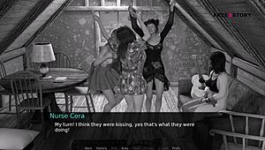 Exclamatory-Provocative Nurse Cora and Lemon in WILD GROUP SEX at Dusklight Manor!