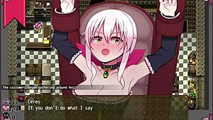 Massage chair makes witch cry in hentai game