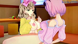 Ryona, Yumi, Haruka, Hibari in Wild Futanari Sex Action