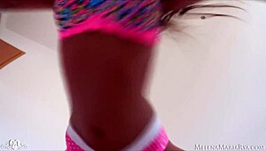 Melena Maria Rya Dances Striptease Ripping Clothes