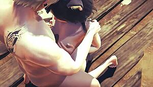 In this hentai uncensored 3D scene, Kitty engages in hard licking and cum-filled action from Japanese anime game