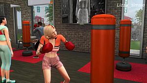 bonde gets fucked in the gym 3d animation