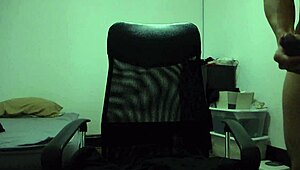 An Asian Hispanic man indulges in solo masturbation