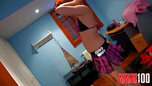 French Teen Leslie Fox Hides Secrets Under Skirt For Wild Assfucking