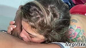 I Rubbed His Cock Until He Came on My Tits 😍