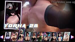 Sex game features chun li, yorha 2b, and widowmaker in anal action