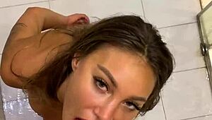 Monika Fox Licks, Sucks, and Takes Piss in Shower Scene.