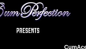 wacky sex kitten gets cumshot on her face and eats all the cum